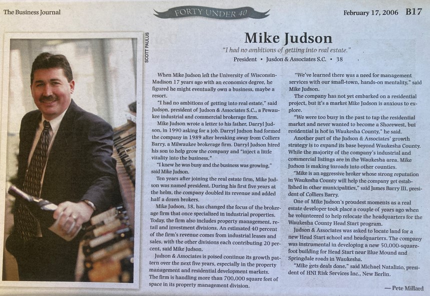 2006 Mike 40 under 40 Award Title- 2006