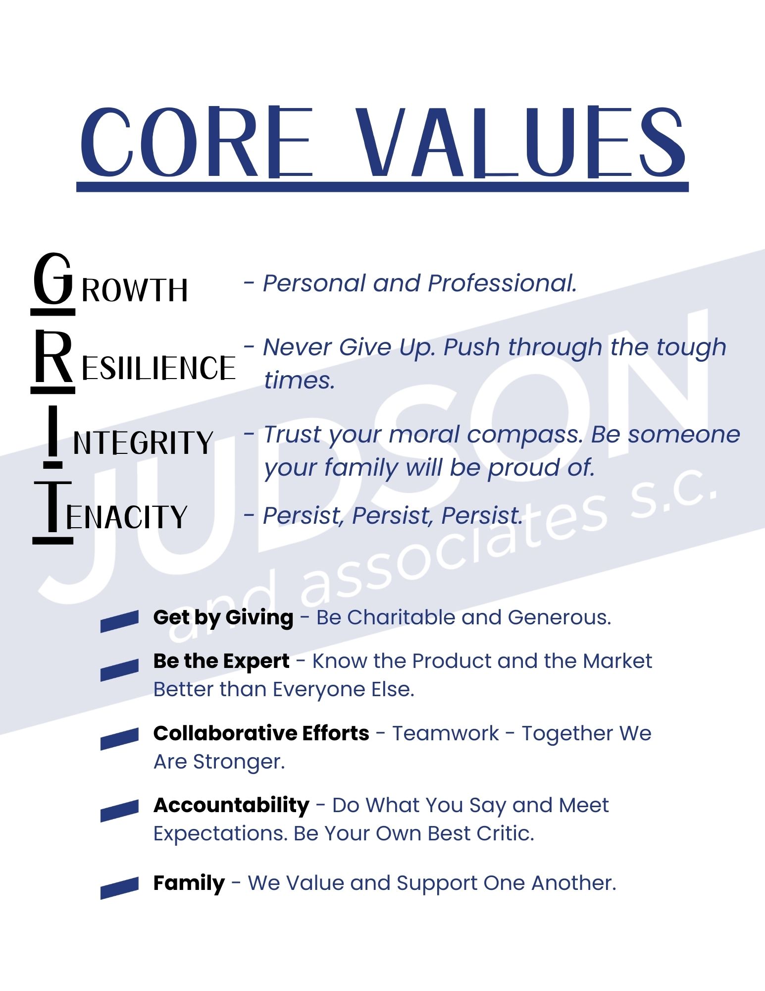 Judson Core Values
